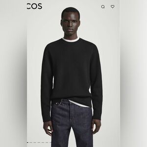 Cos Men’s Ribbed Black Wool Sweater Size L *NWT*